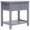 Image de Table De Chevet Gris 40x29x42 Cm Bois De Paulownia Vidaxl