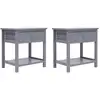 Image de Tables De Chevet 2 Pcs Gris 40x29x42 Cm Bois De Paulownia Vidaxl