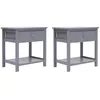 Image de vidaXL Tables de chevet 2 pcs Gris 40x29x42 cm Bois de Paulownia