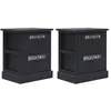Image de vidaXL 2 pcs Tables de chevet Noir 38x28x45 cm Bois de Paulownia