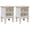 Image de 2 Pcs Tables De Chevet 35x30x50 Cm Bois De Paulownia Vidaxl