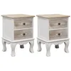 Image de vidaXL 2 pcs Tables de chevet 35x30x50 cm Bois de Paulownia
