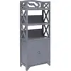 Image de Armoire De Salle De Bain Gris 46x24x116 Cm Bois De Paulownia Vidaxl