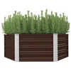 Image de vidaXL Jardinière surélevée Marron 129x129x45 cm Acier galvanisé 45710