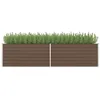 Image de vidaXL Lit surélevé de jardin Marron 320x80x77 cm Acier galvanisé
