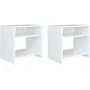 Image de Tables De Chevet 2 Pcs Blanc 40x30x40 Cm Bois D'ingénierie Vidaxl