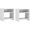 Image de Tables De Chevet 2pcs Blanc Brillant 40x30x40cm Bois Ingénierie Vidaxl