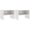 Image de vidaXL 2 pcs Tables de chevet Blanc brillant 40 x 30 x 30 cm Aggloméré