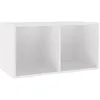 Image de Boîte De Rangement De Vinyles Blanc Brillant 71x34x36 Cm Vidaxl