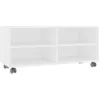 Image de Meuble Tv Avec Roulettes Blanc 90x35x35 Cm Bois D'ingénierie Vidaxl