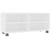 Image de Vidaxl meuble tv avec roulettes blanc 90x35x35 cm bois d'ingénierie 800180