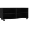Image de Vidaxl meuble tv avec roulettes noir 90x35x35 cm bois d'ingénierie 800181