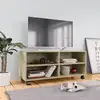 Image de Meuble Tv Avec Roulettes Chêne Sonoma Bois D'ingénierie Vidaxl