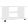 Image de Meuble Tv Avec Roulettes Blanc 80x40x45 Cm Bois D'ingénierie Vidaxl