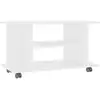 Image de Vidaxl meuble tv avec roulettes blanc 80x40x45 cm bois d'ingénierie 800189