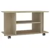 Image de Vidaxl meuble tv et roulettes chêne sonoma 80x40x45 cm bois ingénierie 800192