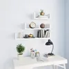 Image de Étagères murales 3 pcs Blanc Bois d ingénierie