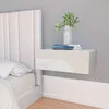 Image de Tables De Chevet Flottantes 2pcs Blanc Brillant Bois Ingénierie Vidaxl