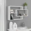 Image de vidaXL Étagères murales blanc brillant 104x20x585 cm bois ingénierie 800330