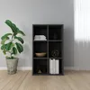 Image de vidaXL Bibliothèque/Buffet noir 66x30x98 cm bois dingénierie 800343