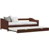 Image de Cadre De Lit Extensible Sans Matelas Marron Foncé 90x200 Cm Vidaxl