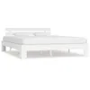 Image de Cadre De Lit Sans Matelas Blanc 160x200 Cm Bois De Pin Massif Vidaxl