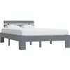 Image de Cadre De Lit Sans Matelas Gris Bois De Pin Massif 120x200 Cm Vidaxl