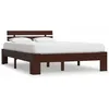 Image de vidaXL Cadre de lit Marron foncé Bois de pin massif 120 x 200 cm