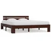 Image de vidaXL Cadre de lit Marron foncé Bois de pin massif 180 x 200 cm