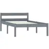 Image de Vidaxl cadre de lit sans matelas gris bois massif de pin 100x200 cm cadre 1 personne