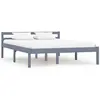 Image de Cadre De Lit Sans Matelas Gris Bois Massif De Pin 140x200 Cm Vidaxl