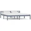 Image de Cadre De Lit Sans Matelas Gris Bois Massif De Pin 160x200 Cm Vidaxl
