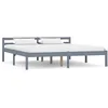 Image de vidaXL Cadre de lit Gris Bois de pin massif 160 x 200 cm