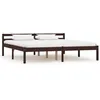 Image de vidaXL Cadre de lit sans matelas marron foncé pin massif 160x200 cm 283206