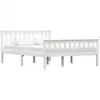 Image de Cadre De Lit Sans Matelas Blanc Bois De Pin Massif 140x200 Cm Vidaxl