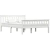 Image de vidaXL Cadre de lit sans matelas blanc bois de pin massif 140x200 cm 283217