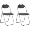 Image de Chaises Pliantes À Manger Lot De 2 Noir Similicuir Vidaxl