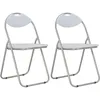 Image de Chaises Pliantes À Manger Lot De 2 Blanc Similicuir Vidaxl