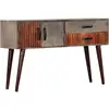 Image de Table Console Gris 120x35x75 Cm Bois De Manguier Massif Brut Vidaxl