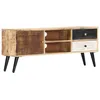 Image de Meuble Tv 115x30x47 Cm Bois Massif De Manguier Vidaxl