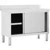 Image de Vidaxl table de travail avec portes coulissantes 120x50x(95-97)cm inox 51051