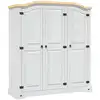 Image de Garde-robe Avec 3 Portes Gamme Corona Pin Mexicain Blanc Vidaxl