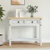 Image de vidaXL Table console Gamme Corona Pin mexicain Blanc 90x345x73 cm 282646