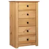 Image de vidaXL Pin Buffet Armoire à Tiroirs Commode Dressoir Armoire de Rangement avec 5 Tiroirs Salon Chambre à Coucher Maison 282649