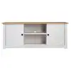 Image de Vidaxl meuble tv blanc 120x40x50 cm bois de pin massif gamme panama 282672