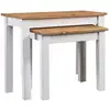 Image de Tables Gigognes 2pcs Blanc Bois Pin Massif Assortiment Panama Vidaxl
