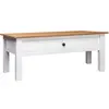 Image de Table Basse Blanc 100x60x43,5 Cm Pin Massif Assortiment Panama Vidaxl