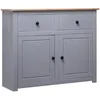 Image de Buffet Gris 93x40x80 Cm Pin Solide Assortiment Panama Vidaxl
