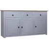 Image de Buffet Gris 135x40x80 Cm Pin Solide Assortiment Panama Vidaxl