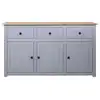 Image de Vidaxl buffet gris 135x40x80 cm pin solide assortiment panama 282704